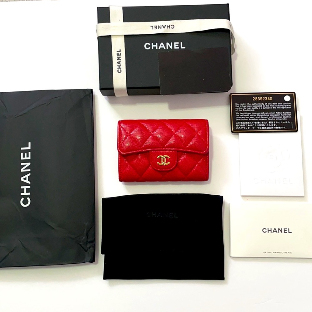 Chanel card case - red - mini wallet